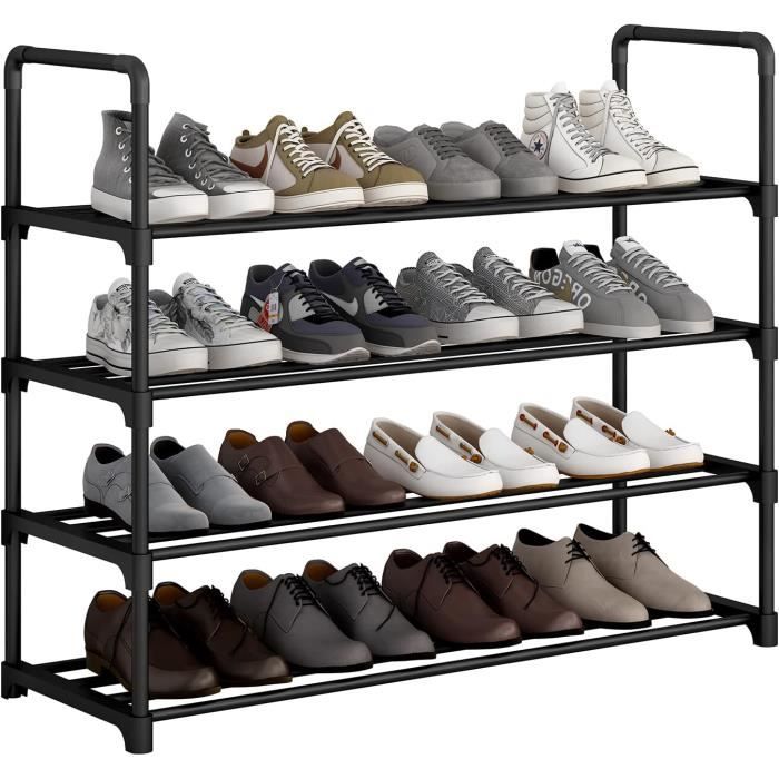Étagère à Chaussures 3 Niveaux Métallique – Pour 12-18 Paires, Dimensions 108 X 62 X 29 Cm | Rangement Gain De Place, Intérieur/extérieur - 5