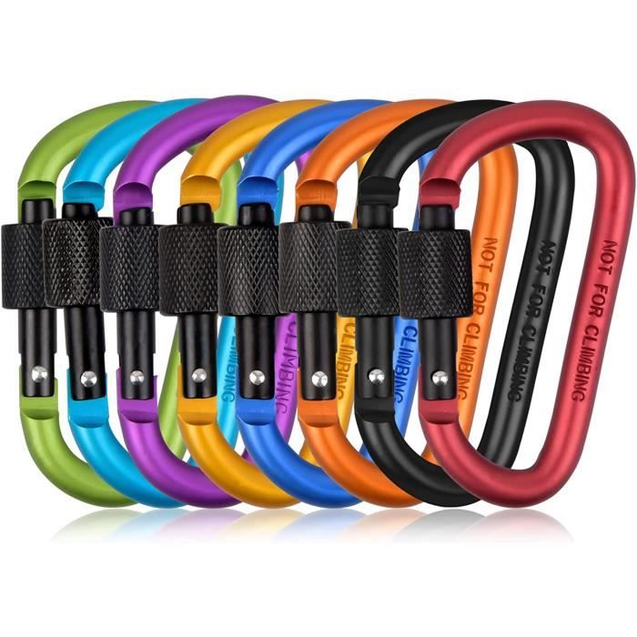 10pcs Mousqueton de sécurité en Forme de D en Aluminium Couleur