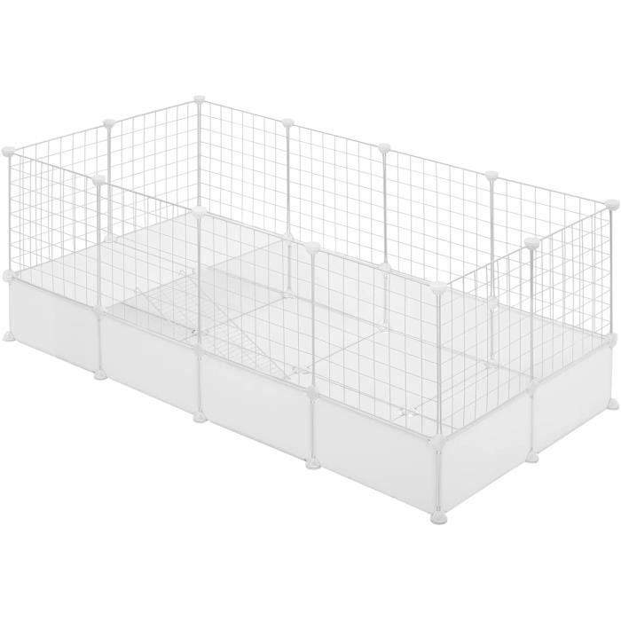 Meilleurs prix pour EUGAD Enclos Lapin avec Fond, Parc pour Cochon d'Inde, Blanc 142x71x53cm,0040WL