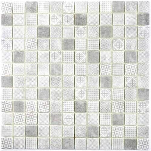 Mosaïque Murale En Verre Recyclé Gris Patchwork - Plaque Unique, Rétro, Neuve