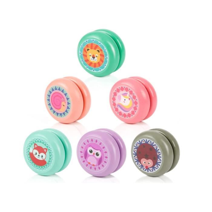 Yoyo Toy, Paquet de 6 Yoyos en Bois, Yoyo Jouets, Jouets pour Pochette