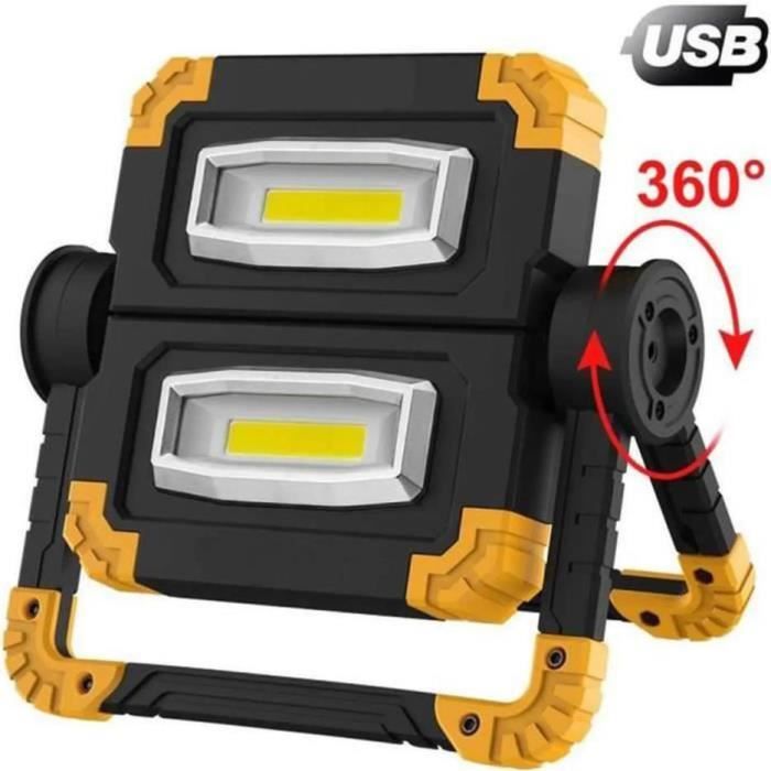 Projecteur LED - 20W - Rotation 360° - 1500 lumens - Sans fil