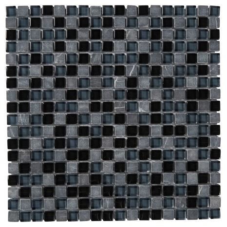 Mosaïque Carrelage Noir Brillant MOSANI - MOS24-CG21 - 282x308 Mm - Mur Cuisine/Bain