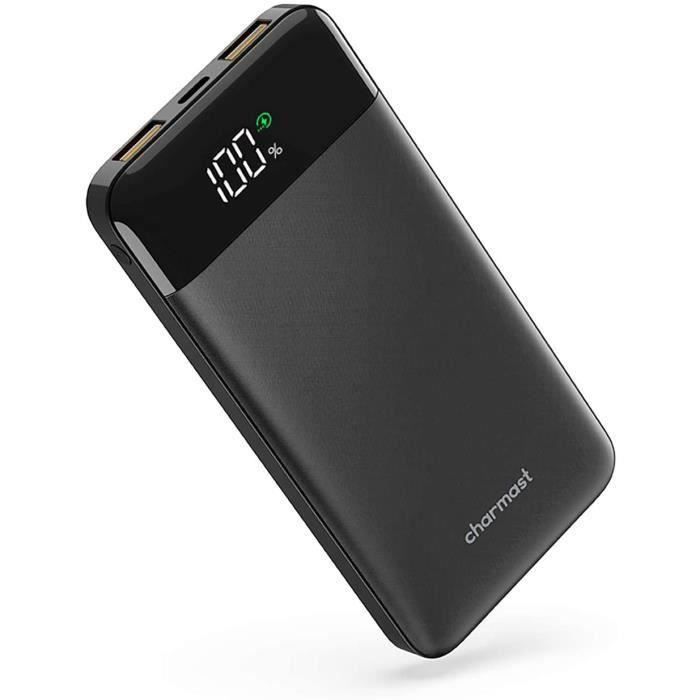 Charmast Batterie Externe 10000mAh sans Fil,Power Bank USB C à Induction Batterie Portable Quick Charge Power Delivery 18W Compacte avec 3 Sorties et 3 Entrées Compatible avec iPhone,Huawei,iPad 