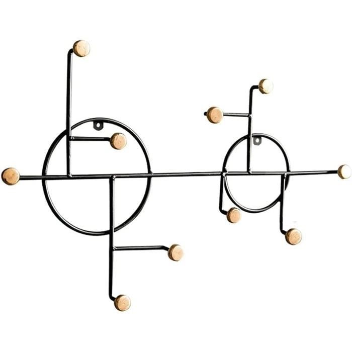Porte-manteau mural moderne, porte-manteau mural en bois avec 5