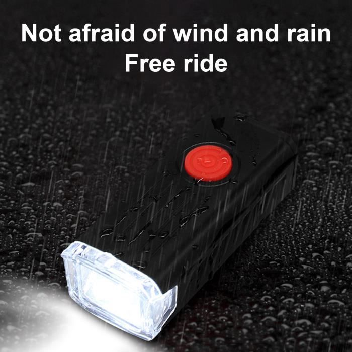 Feu Arrière Pour Vélo LED étanche - 2 LEDs, 3 Modes Clignotants - Rouge - Marque WGS