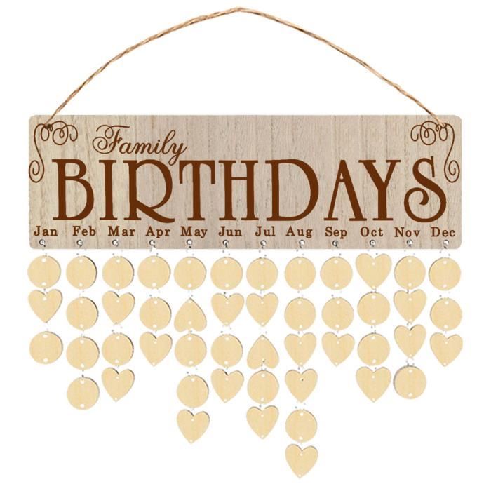 Diy En Bois 3 Pcs En Bois Rappel D Anniversaire En Bois Calendrier Tableau Conseil D Anniversaire De Famille Decor A La Maison Cdiscount Maison