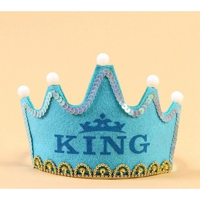 Chapeau déguisement,LED roi princesse Prince joyeux anniversaire papier  couronne chapeaux bébé douche garçon fille - Type blue king - Cdiscount  Jeux - Jouets