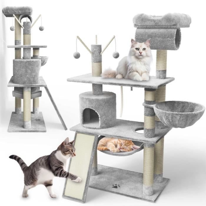 Meilleurs prix pour Arbre à chat - BB LOISIR - Emma - Gris clair - 140 cm - Multifonctionnel