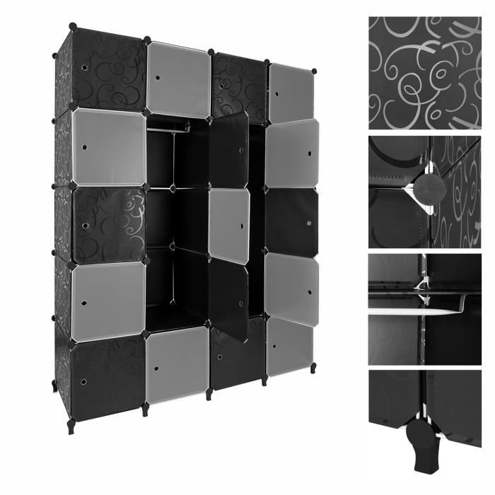 NUO 20 Cubes Armoires Chambre DIY Penderie Plastiques, Meuble Rangement