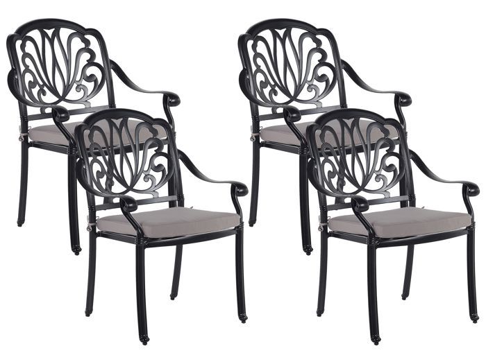 Lot de 4 chaises de jardin noires ANCONA Lot de 4 chaises de jardin noires ANCONA