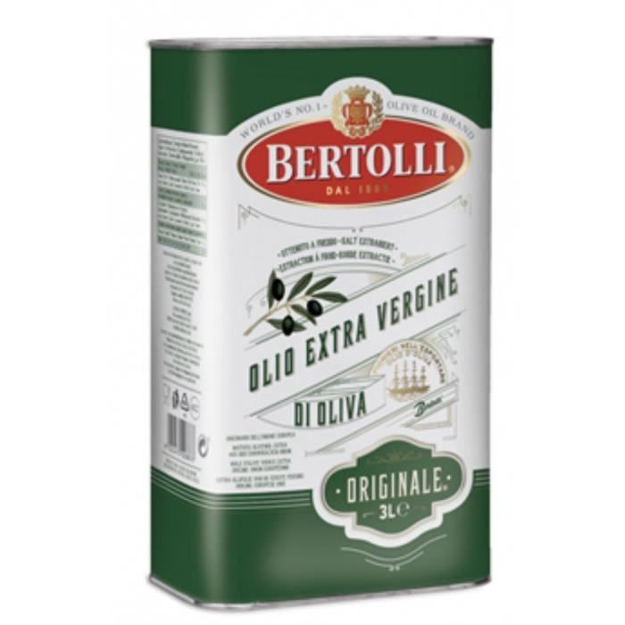 Huile d'Olive Vierge Extra Originale Bertolli 3L/Bidon 1 Bidon