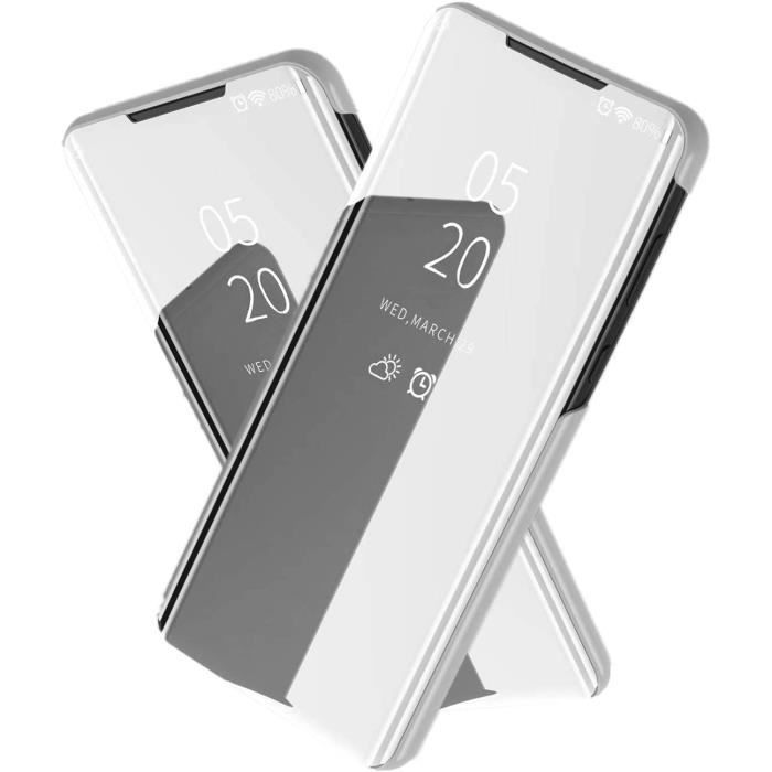 Coque étui Miroir Pour Xiaomi Redmi 9 - Housse à Rabat Avec Fonction Veille Intelligente - Protection 360° (Violet) - 11