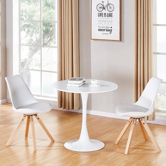 Table à manger ronde design en bois - Abrezzo - DESIGNETSAMAISON