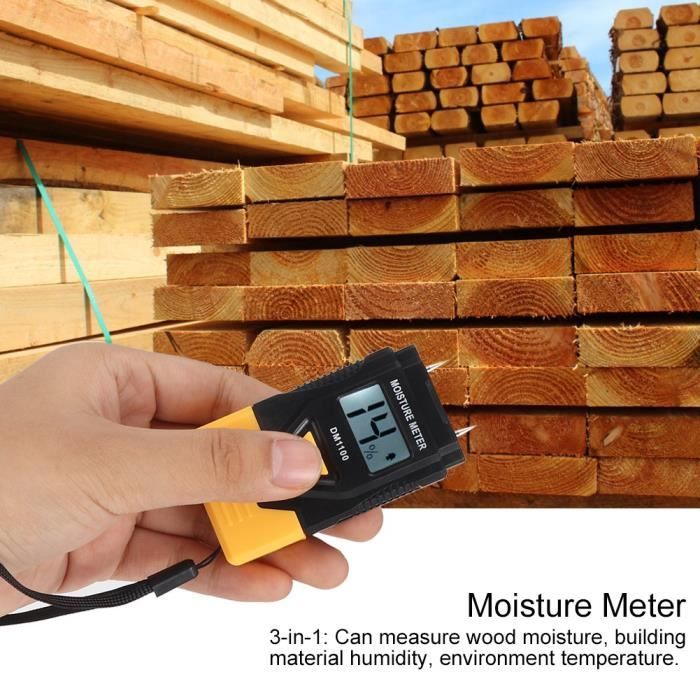 Humidimètre Numérique Pour Bois GM620 - Testeur D'Humidité Précis 2-70% Avec 4 Niveaux, Sonde 160 Mm, Affichage LCD