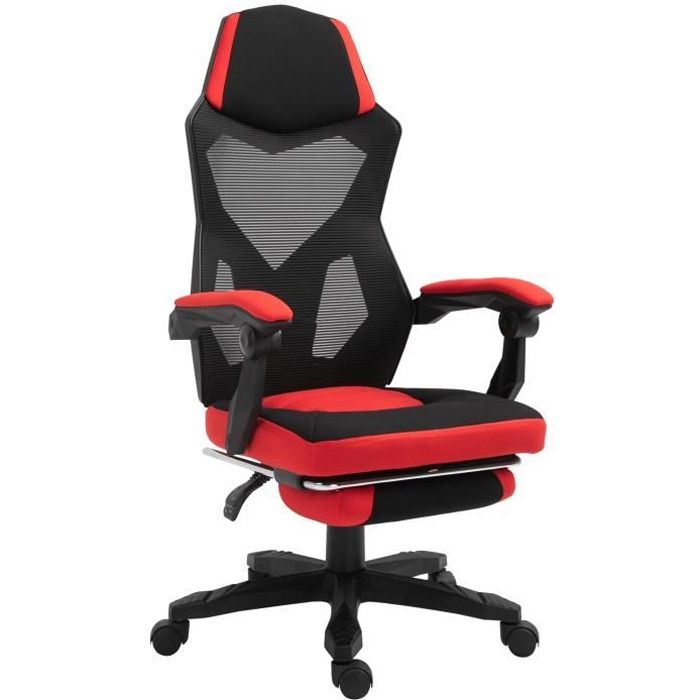 Rouge Noir Gaming chaise Haut Dossier Bureau F1 Racing Inclinable Pivotant PC Seat 
