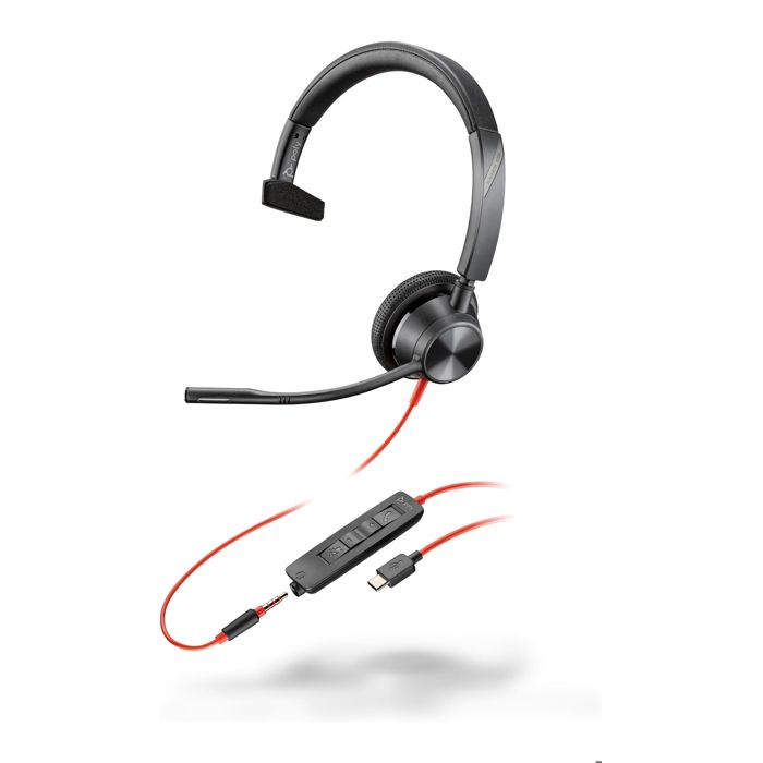 Poly Blackwire 3315 Blackwire 3300 series micro casque sur oreille filaire jack 3 5mm USB C certifié UC - vue 1