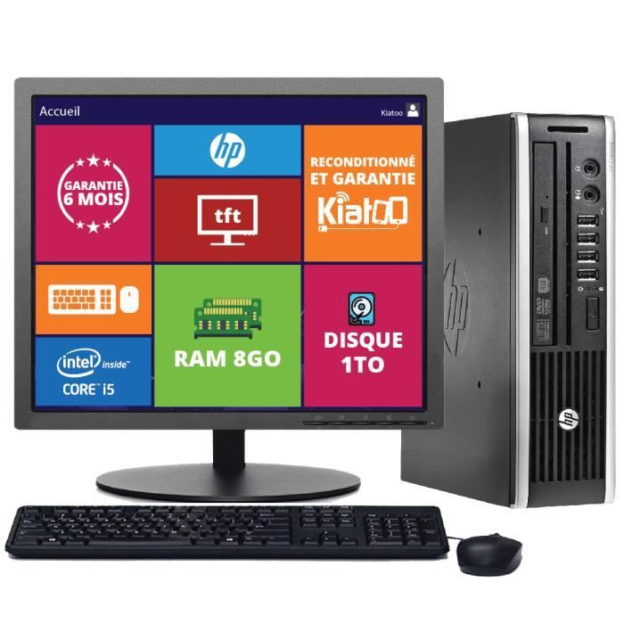 HP - Elite 8200 - PC de bureau - Processeur Core i5 USDT - RAM 8 Go - Stockage HDD 1 To - 17 - Reconditionné - Hewlett packard