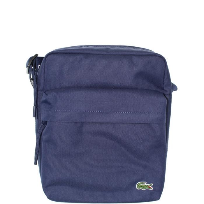 Sacoche bandouli?�re Lacoste ref_cem40581 992 bleu 23*30*10 Bleu Marine - Cdiscount Bagagerie 