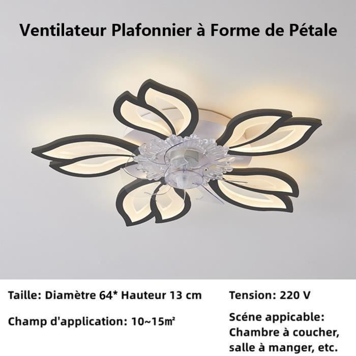 Ventilateur Plafond Avec Lumière LED - 6 Vitesses, Télécommande, Fonction été/hiver, Dimmable, 52 Cm