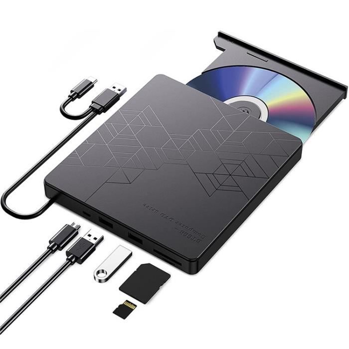 Lecteur CD DVD Externe USB 3.0 - Graveur CD pour Windows 7/8/10