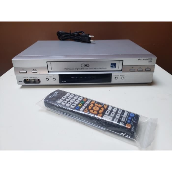 MAGNETOSCOPE LG MG66 6 TETES HIFI STEREO LECTEUR ENREGISTREUR K7 CASSETTE VIDEO VHS VCR + TEL