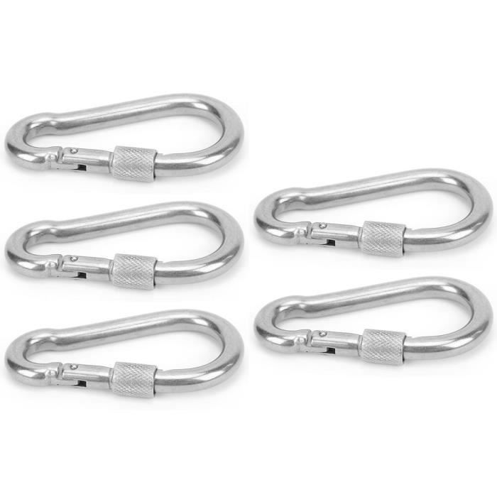 Lot De 5 Mousquetons à Ressort En Forme De Cœur - Alliage Aluminium - Colorés - Pour Sac à Dos, Porte-Clés, Camping