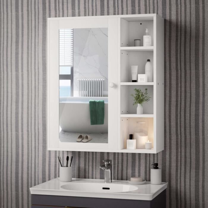 Meerveil Armoire Murale de Salle de Bain, Meuble de Salle de Bain avec