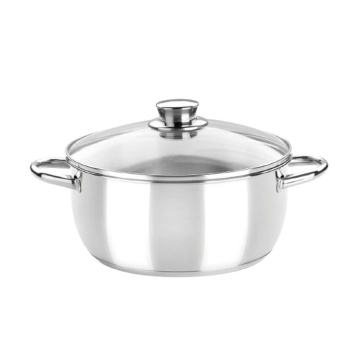 Marmite de Cuisine - Monix - Optima - 7 L - Couvercle en Verre - Gris