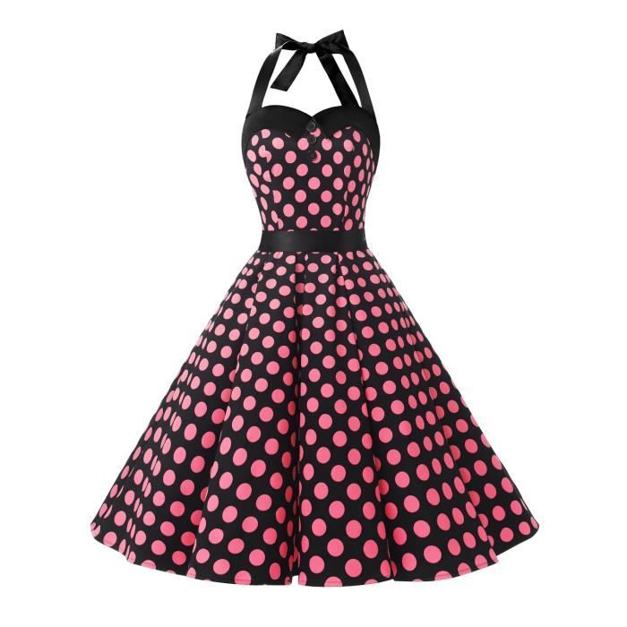 Robe de bal Polka Vintage Dressystar pinup à 'Audrey Hepburn' 50's 60