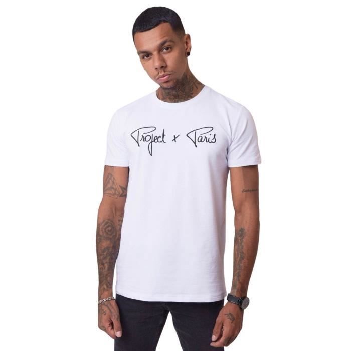T-shirt basic broderie logo Project X Paris - blanc - XL