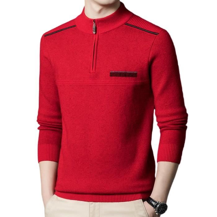 Pull Décontracté Homme à Col Montant Et 1/4 Zip - Tricot Doux Pour Automne/hiver, Bureau, Loisirs | Coupe Confortable, Manches Longues, Unisexe Décontracté