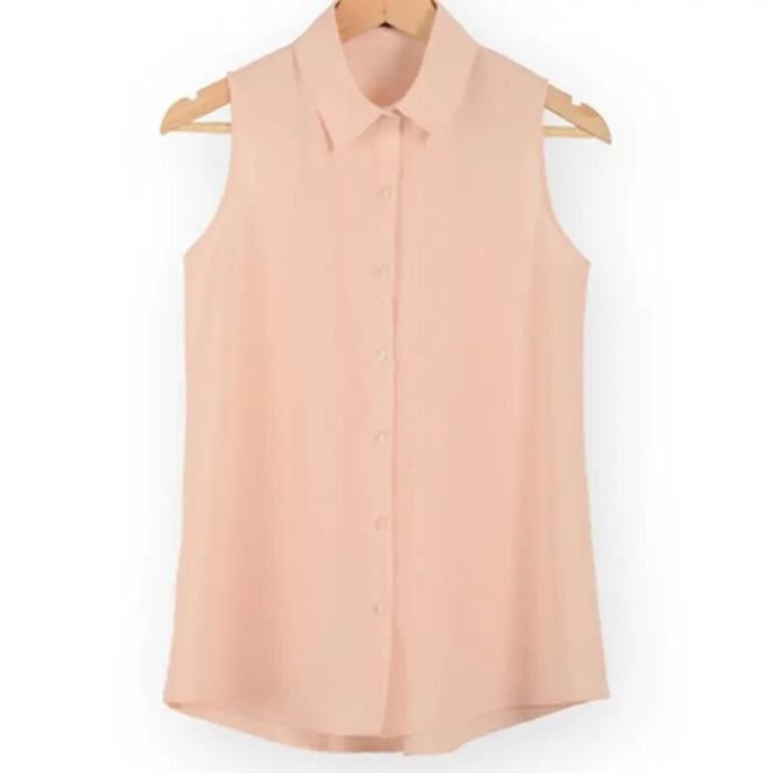 Chemisier en mousseline de soie à col rabattu pour femmes,chemise