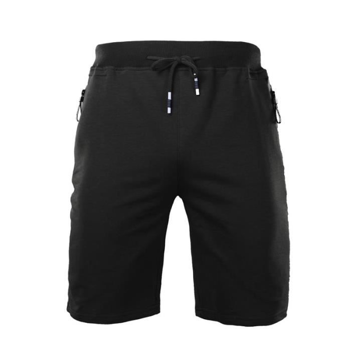 Boyzn Short De Sport Confortable En Coton Pour Homme - Taille Élastique Avec Poches Zippées - Idéal Course, Gym Et Détente