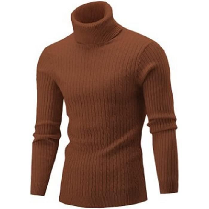 SWEATSHIRT Pull Homme Pull à col roulé Homme Hiver en Tricote Manches ...