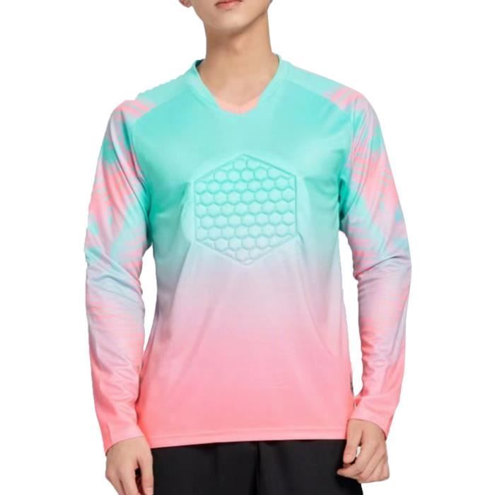 RUNQHUI Enfant Garçon Ensemble Maillot De Gardien De But Football Pantalon Tenue Foot 7-16 Ans A Bleu Ciel 7-8 Ans