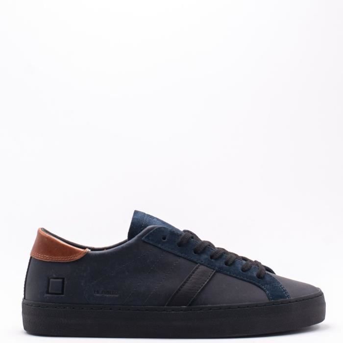 Sneakers Hautes en Cuir Woukro marron/bleu - Vente privée Aster - BazarChic