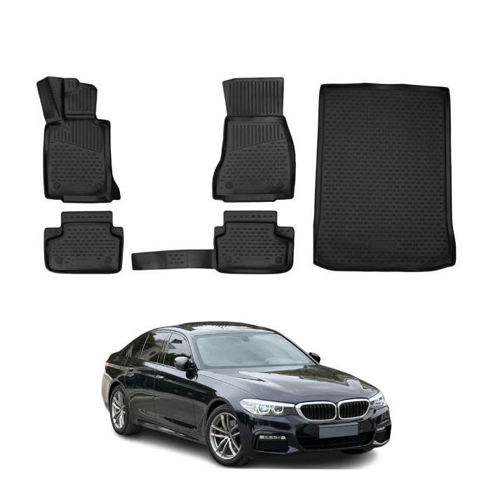 Kit Tapis De Sol Et Coffre Sur Mesure Audi Q5 2008-2017 - TPE Noir OMAC Premium