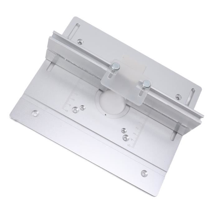 Plaque Insertion Table Toupie Aluminium - Fraisage Bois Précis, Trou Central Pour Guidage - 24x20x6cm