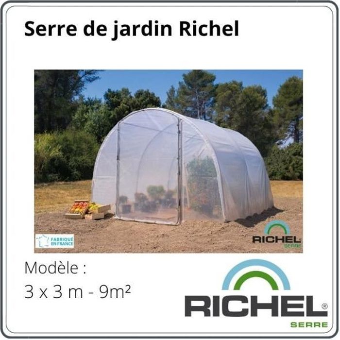 Serre maraichère - RICHEL - 9 m² - Polyéthylène doublé et traité
