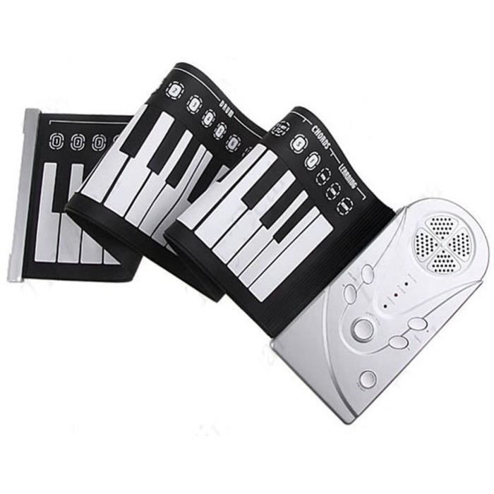 MOVKZACV Piano Électronique Portable Silicone Enroulable 49 Touches Avec Haut-parleur Stéréo - Pour Enfants Et Débutants