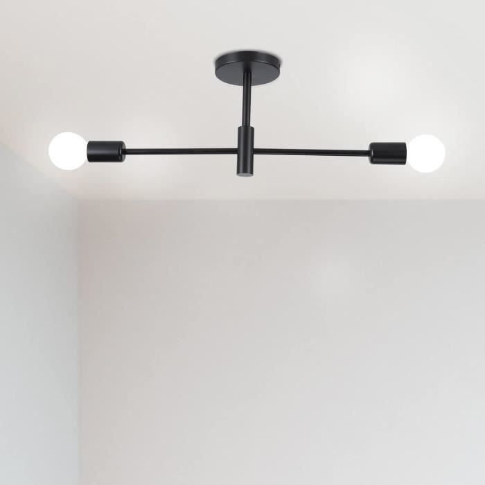 NETTLIFE Plafonnier 2 Spots de Plafond Blanc - GU10 Métal Moderne