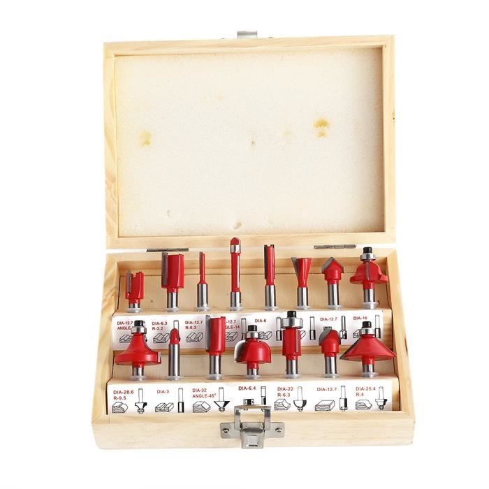 Coffret 15 Fraises à Rainer Carbure 8mm S&R - Pour Défonceuse Bois