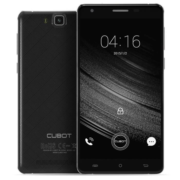 Achat T&eacute;l&eacute;phone portable CUBOT H2 5.5 pouces HD OGS IPS Écran Métal Cadre 4G LTE Smartphone 64Bit MTK6735A Quad Core 1.3GHz Android 5.1 3G + 16G Noir pas cher