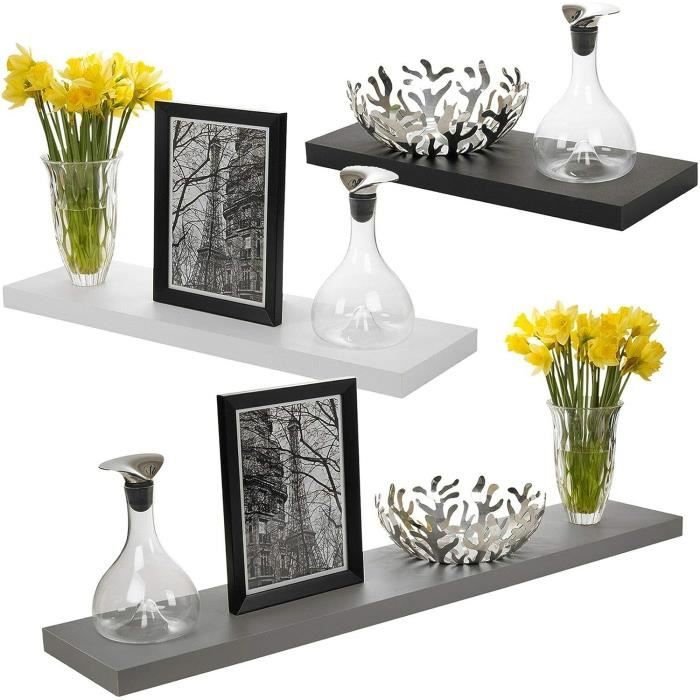 Étagère Murale Flottante En Résine Style Européen Creux - 20,5 Cm, Blanc - Pour Déco Fleurs, Photos, Petits Objets - 7