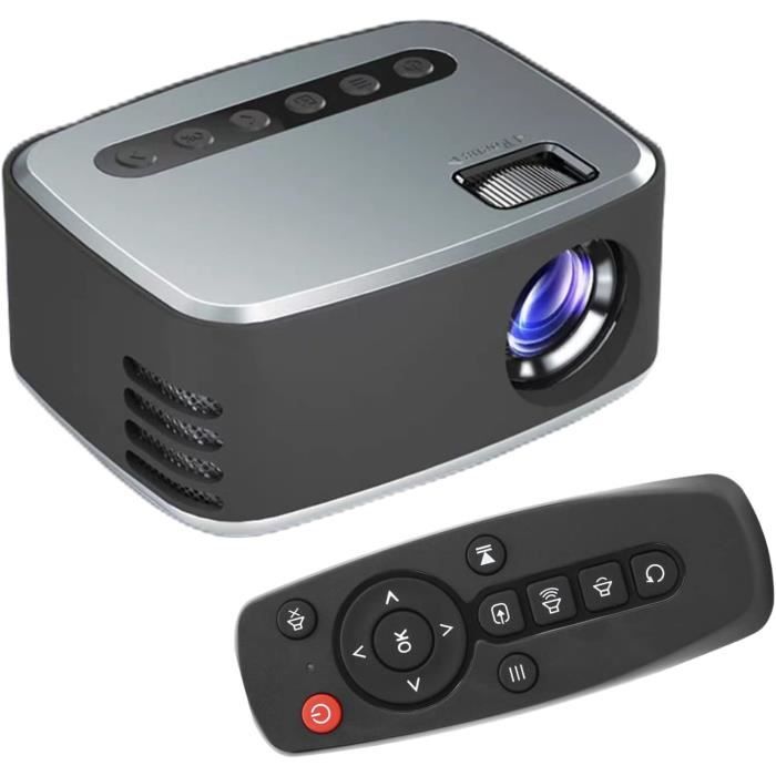 Mini Projecteur Portable 1080p - écran 17-32 Pouces, Durée LED 30 000 H, Connectique HDMI/AV/USB - Pour Films, Jeux, Présentation - 9