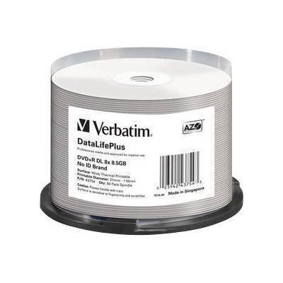 Verbatim DataLifePlus Professional 50 x DVD+R DL 8.5 Go 8x surface imprimable thermique large spindle