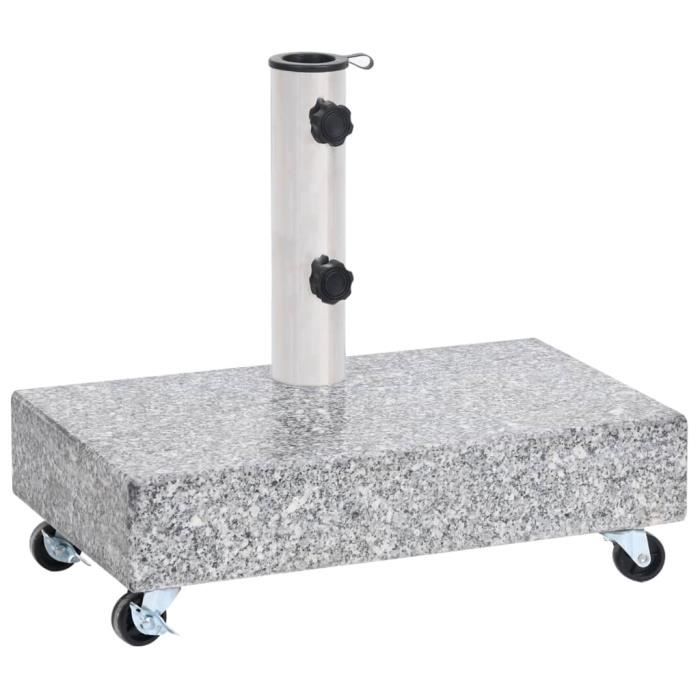 Socle de parasol - vidaXL - Granite - 45x25x83 cm - Acier inoxydable - Gris clair
