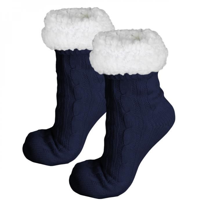 Chaussettes polaires mixtes Vivezen - Taille 40-45 - Bleu marine Chaussettes polaires mixtes Vivezen - Taille 40-45 - Bleu marine