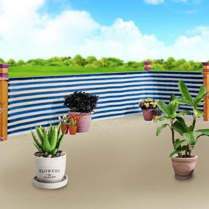 Windscreen4less Clôture Brise-vue De 2,4 X 3,6 M En Maille Robuste Pour Mur Extérieur, Jardin, Cour, Piscine, Terrasse, Gris Clair